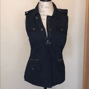 Navy utility style vest
